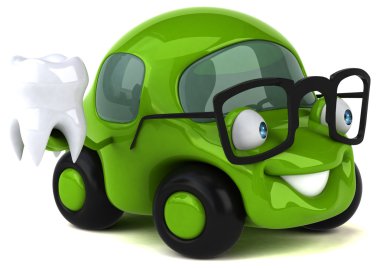 Komik araba tutarak diş