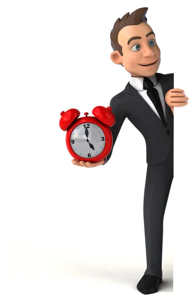 Businessman holding clock — Stock Photo, Image