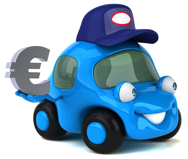 Смешной автомобиль с евро — стоковое фото