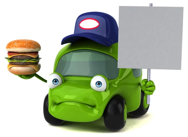 Rolig bil innehav burger — Stockfoto