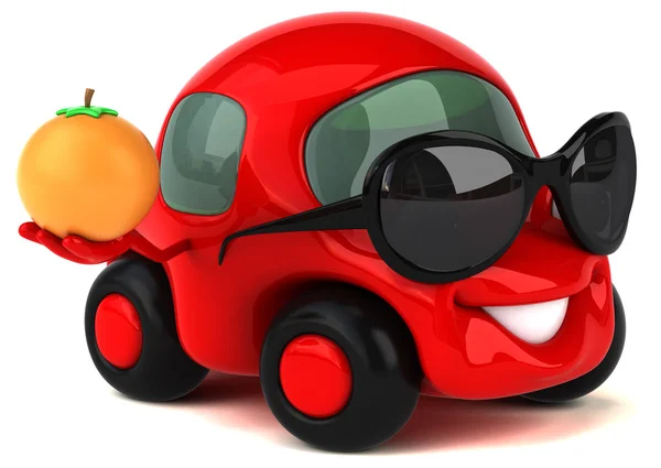 Funny car holding orange — Stock Photo, Image