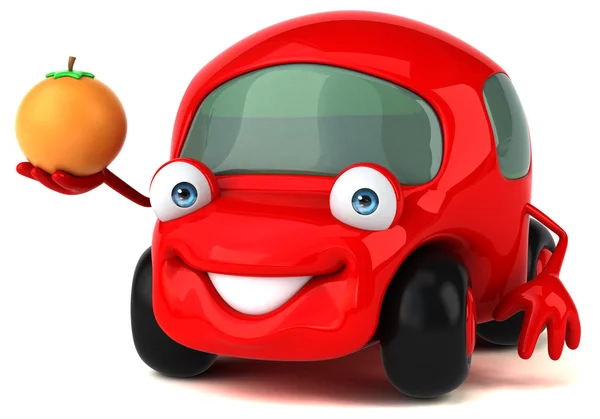 Grappige auto bedrijf oranje — Stockfoto