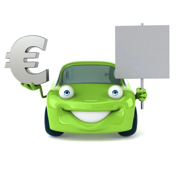 Funny car holding dollar — Stock Photo, Image