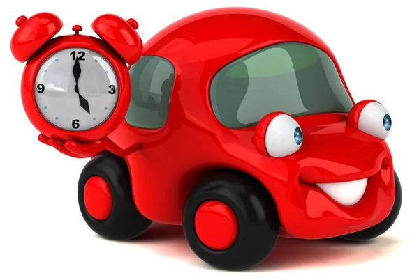 Funny car holding  clock — Stock Photo, Image