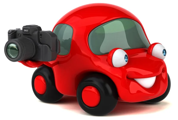 Funny car holding camera — Stock Photo, Image