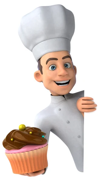 Chef mit Cupcake — Stockfoto