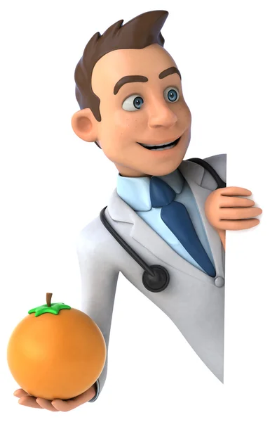 Läkare innehav orange — Stockfoto