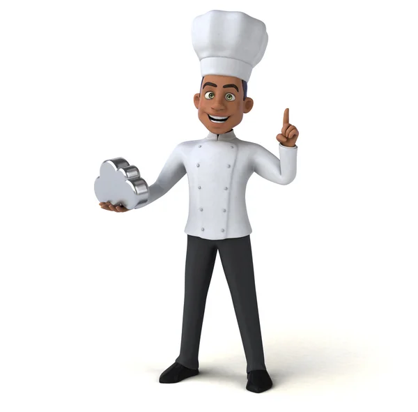 Chef holding cloud — Stock Photo, Image