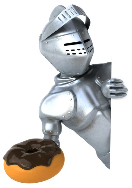 Knight holding donut — Stock Photo, Image