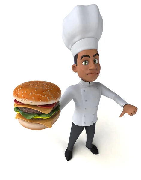 Kucharz gospodarstwa burger — Zdjęcie stockowe