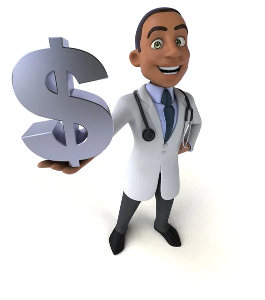 Doctor sosteniendo dólar — Foto de Stock