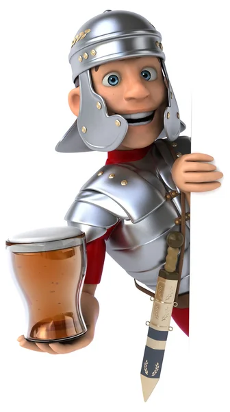 Soldier holding beer — Stock Photo, Image