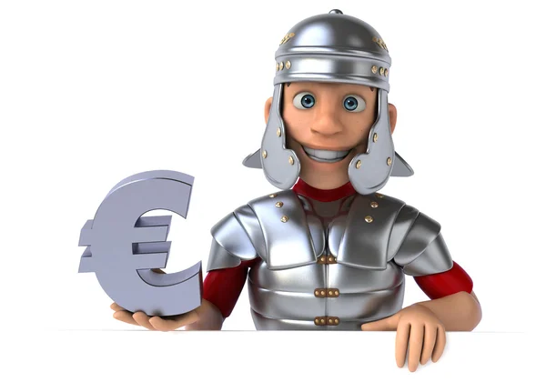 Soldaat bedrijf euro — Stockfoto