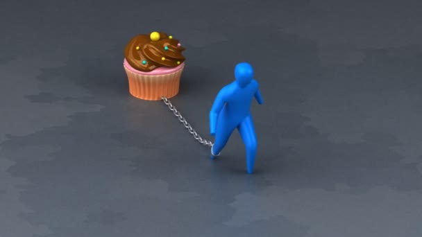 Βάρος σύμβολο με cupcake — Αρχείο Βίντεο