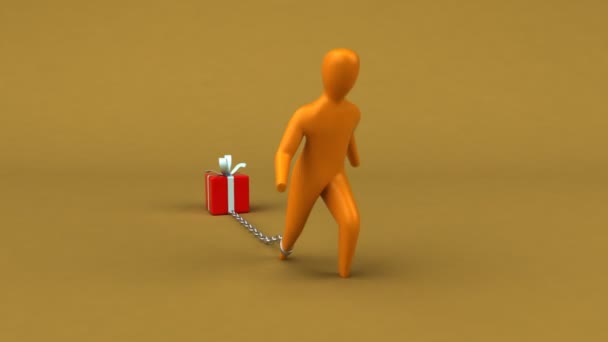 Símbolo de carga tirando de regalo — Vídeo de stock
