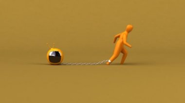 Televizyon ekranı ile yük sembolü