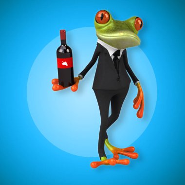 Kurbağa holding şarap 
