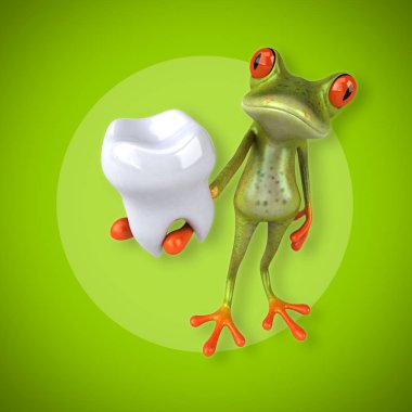  Kurbağa holding diş  