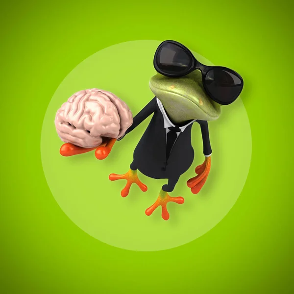 Kurbağa holding beyin — Stok fotoğraf