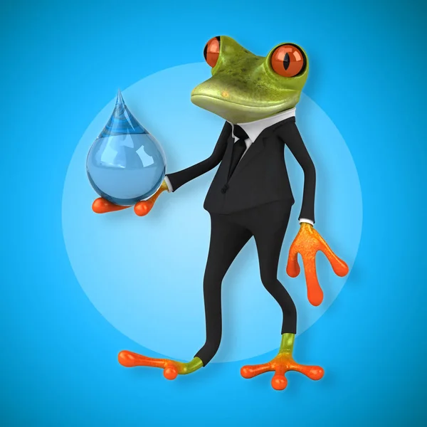 Frog holding drop — Stock Photo, Image