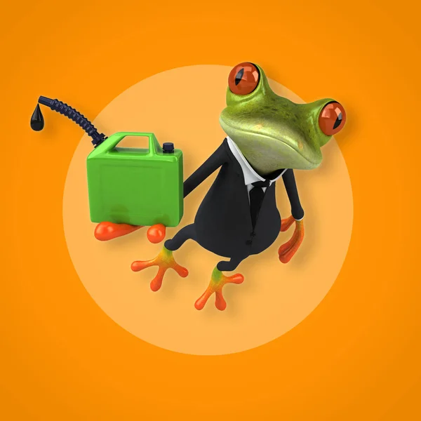 Kurbağa holding petrol — Stok fotoğraf