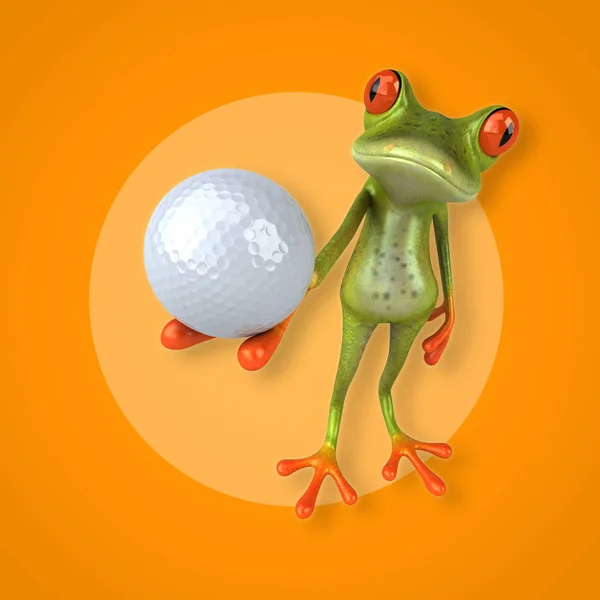 Frog holding ball — Stock Photo, Image