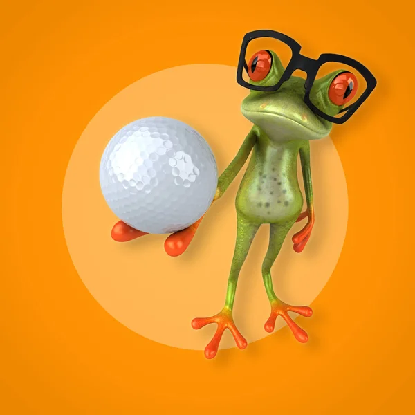Frog holding ball — Stock Photo, Image