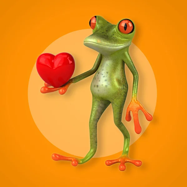 Żaba gospodarstwa serca — Zdjęcie stockowe