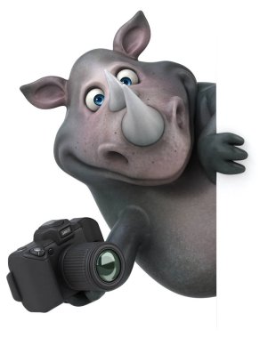 Komik karikatür holding kamera 