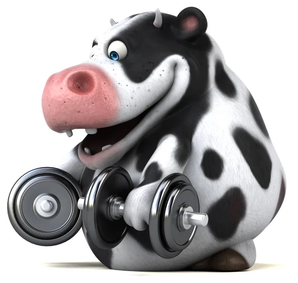 Funny cartoon holding weights — Stock Photo, Image