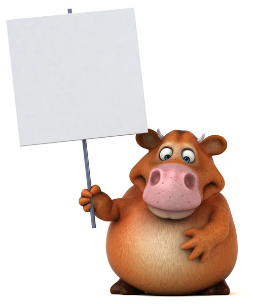 Funny cow holding  card — Stock Photo, Image