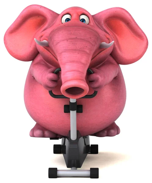 Elefante engraçado na bicicleta — Fotografia de Stock