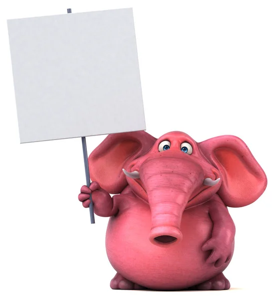 Pink elephant innehav kort — Stockfoto