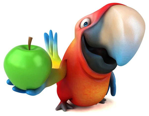 Divertente cartone animato che tiene mela — Foto Stock