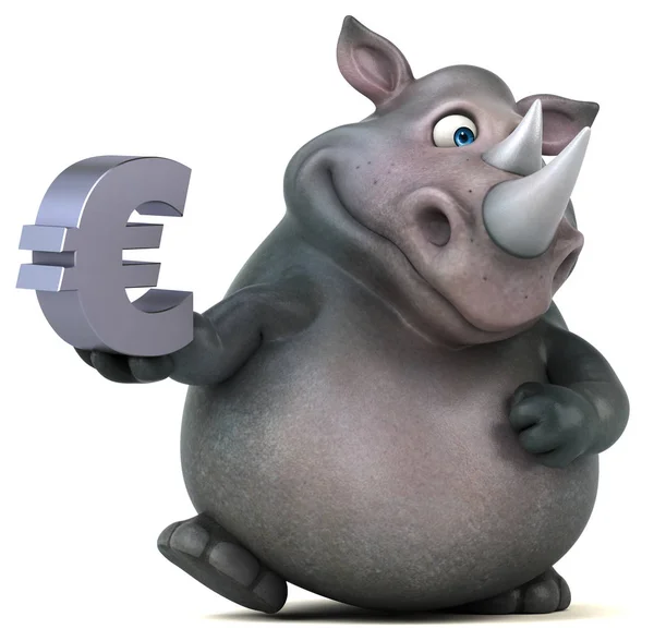 Desenhos animados engraçados segurando euro — Fotografia de Stock
