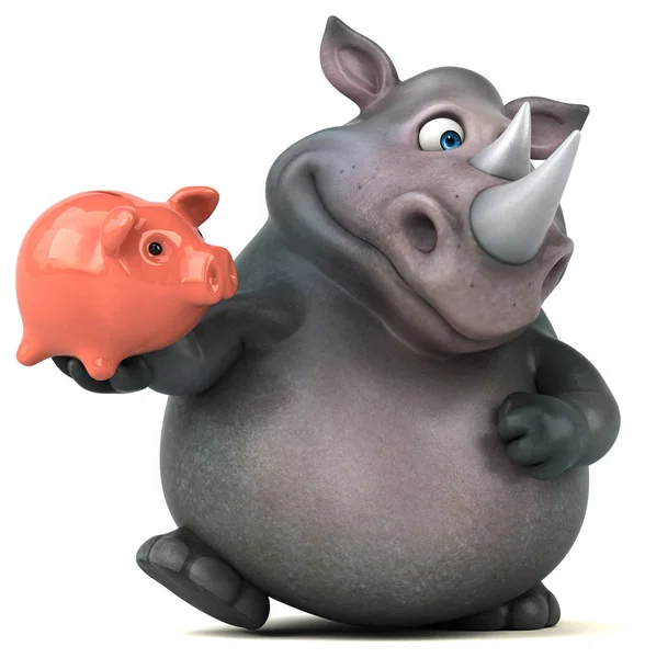 Piggy bank holding rajzfilm — Stock Fotó