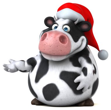 şapka giyen Noel Baba'nın inek 