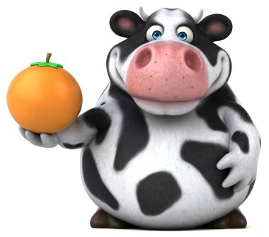 Komik karikatür holding turuncu