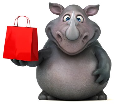 Komik karikatür holding çanta