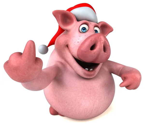 Pig  wearing santa's hat — Stock Photo, Image