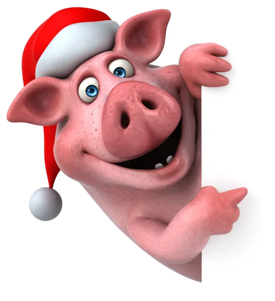 Eğlenceli domuz holding kartı — Stok fotoğraf