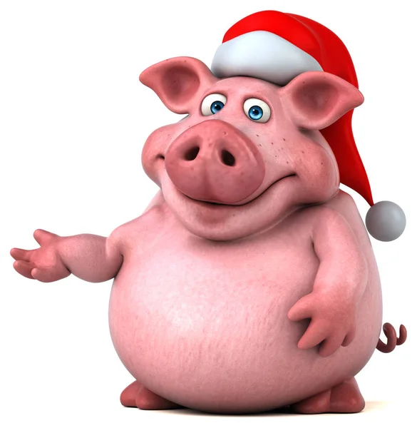 Pig  wearing santa's hat — Stock Photo, Image