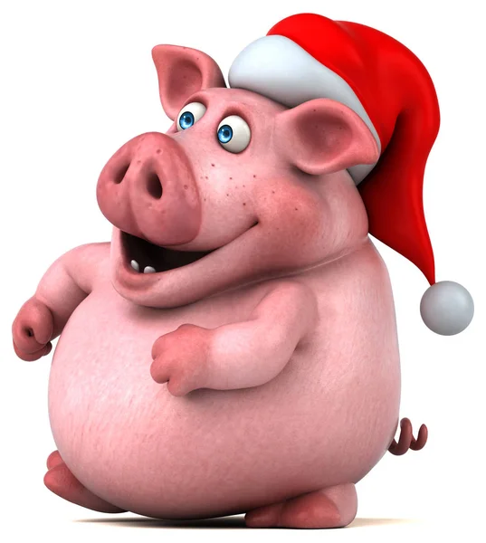 Pig wearing santa 's hat — стоковое фото