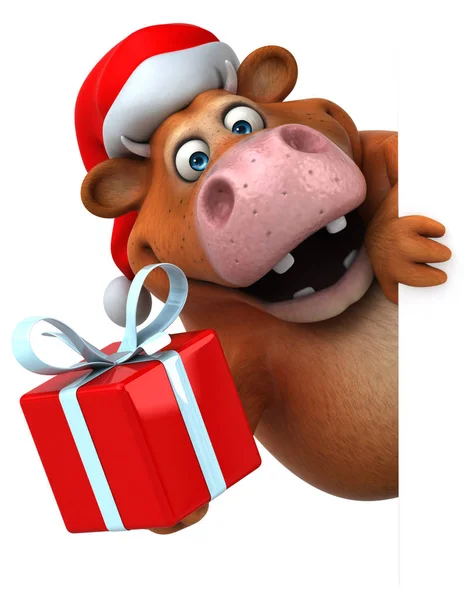 Funny cartoon holding gift — Stock Photo, Image