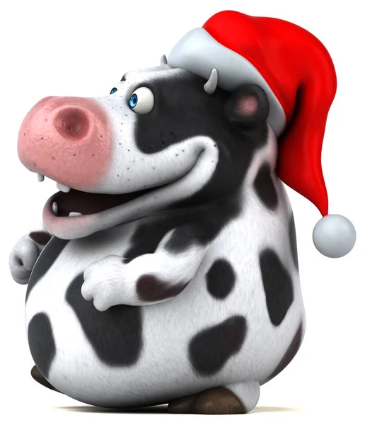 Kuh mit Weihnachtsmütze — Stockfoto