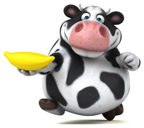 Cartoon holding banana — Stock Photo, Image