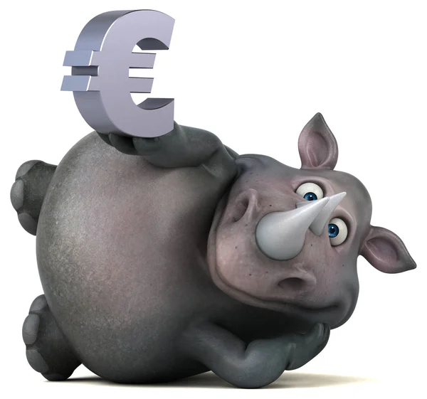 Grappige cartoon bedrijf euro — Stockfoto