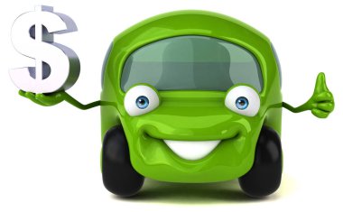 Komik araba holding Doları 