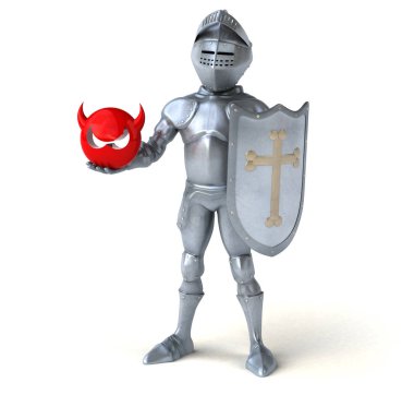 Eğlenceli şövalye holding kötü işareti