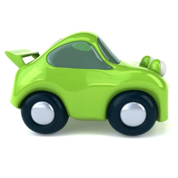 Spaß am grünen Auto — Stockfoto